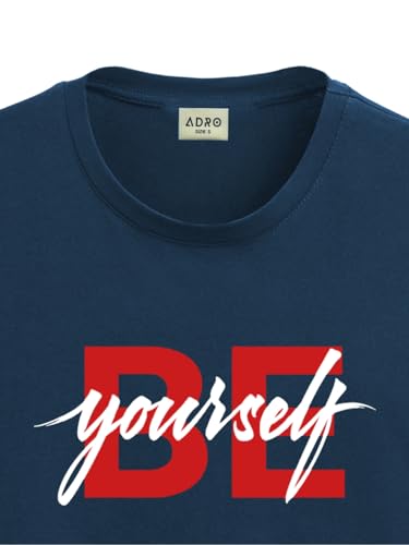 ADRO Men's Solid Regular Fit T-Shirt (RN24-BYO-SB_Teal