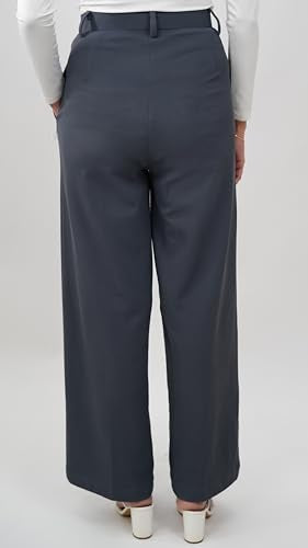 Greciilooks High Waist Cotton Trousers For Women  Flared Parachute Pants With Side Pockets | Casual Travel Cargo Pants Grey