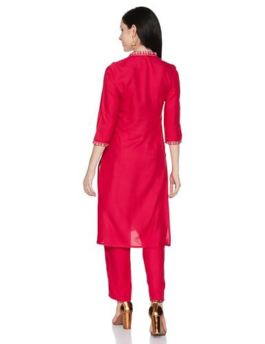 W For Woman Purple Embroidered Straight Kurta And Straight Pants Set