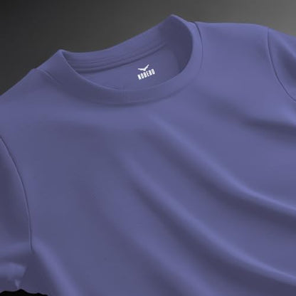 Nobero MenS Solid Oversized Fit T-Shirt (1M-Twts-R0039_Periwinkle