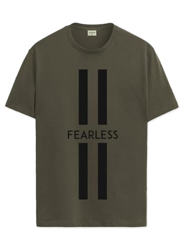 ADRO Mens Fearless Printed Cotton T-Shirt_RN24-L2-FRLS-OL-XL Olive