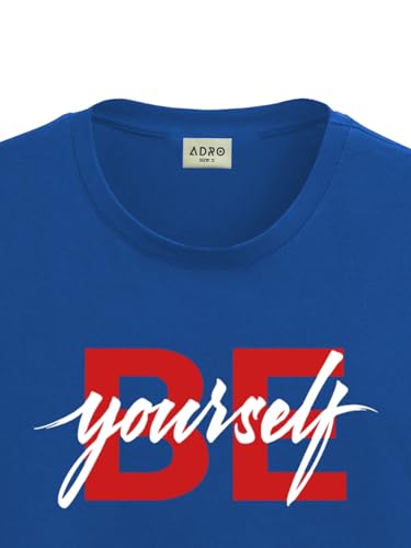 ADRO Men's Solid Regular Fit T-Shirt (RN24-BYO-RB_Royal Blue