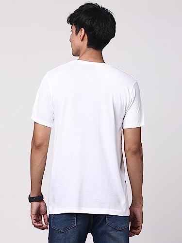 ADRO Men's Regular Fit T-Shirt (RNR-M-AME-WH)
