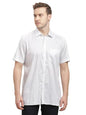 Turtle Men 100% Cotton Regular Fit White Digital Printed Half Sleeve Formal Shirt