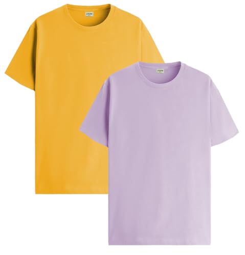 ADRO T Shirts Pack of 2 Mens Tshirts Cotton T Shirts for Men Tshirt T-Shirts Combo T Shirts Tshirts for Men Plain Solid Tshirts