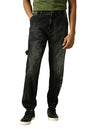 Hubberholme Men Washed Cotton Straight Fit Mid- Rise Jeans 8 Black