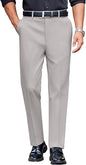 CB-COLEBROOK Mens Classic Formal Premium Dress Pants Expandable Waist Suit Pant Slim Fit Flat Front Slacks Ankle Fit Trousers fo