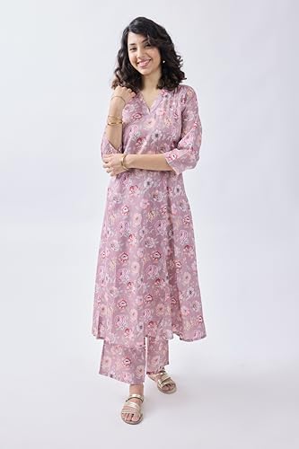 Toochki Salwar Suit For Women | Two Piece Salwar Suit For Women | Cotton Salwar Suit | Light Pink Floral Printed Salwar Suit | R