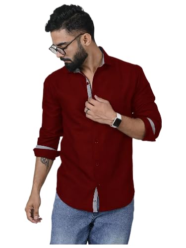 Tee Projekt Mens Long Sleeve Button Down Shirt for Men Collared Casual Formal Soild Shirt