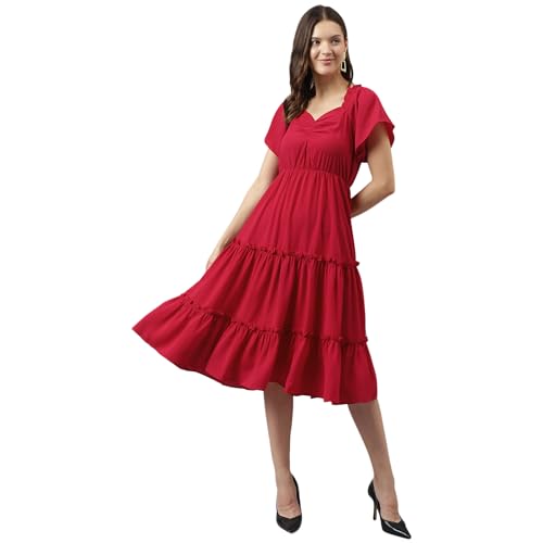 Toochki Dresses For Women | Dress For Women | A Line | Flared Anarkali Dress | Red Western Dress | Exclusive Women Dress | Fashi