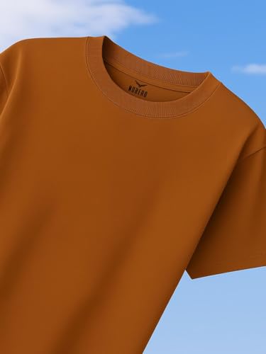 Nobero MenS Cotton Graphic Print Oversized Fit T-Shirt (1M-Twrt-C0773-Ns_Brown