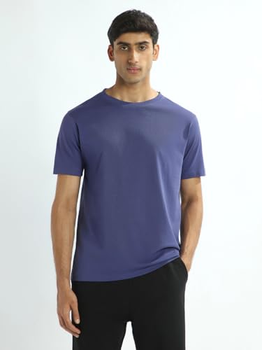 Nobero MenS Solid Regular Fit T-Shirt (1M-Twts-R0007_Future Dusk