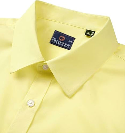 CB-COLEBROOK Mens Cotton Casual Classic Design Button Up Shirt with Chest Pocket, Male Clothes for Spring and Fall Business Occ