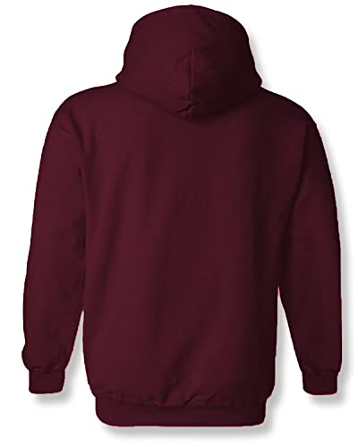 ADRO Men's Cotton Neck Hooded Sweatshirt (H22-M-LNN-MR_Maroon)