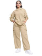GRECIILOOKS Cotton Regular Woolen Co Ord Hoodie Set for Women Winter Wear | Full Sleeve (GL-W2067&TR1035_Beige