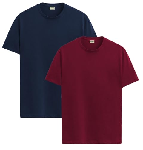 ADRO T Shirts Pack of 2 Mens Tshirts Cotton T Shirts for Men Tshirt T-Shirts Combo T Shirts Tshirts for Men Plain Solid Tshirts
