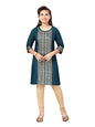 Aarika GirlS Cotton Kurti Legging Set (Kl-F-25_Dark Green-Gold_40)
