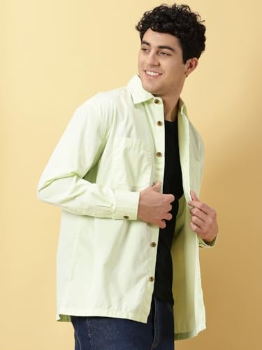 Thomas Scott Mens Oversized Fit Shirt (TS1247_Green
