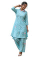 Leriya Fashion Womens Rayon Printed Regular Kurta Set (LF-W2117&TR1080_Blue_M)