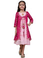Pspeaches Girls Georgette A-Line Calf Length Dress (IW-RANIGGTSEQ_Pink