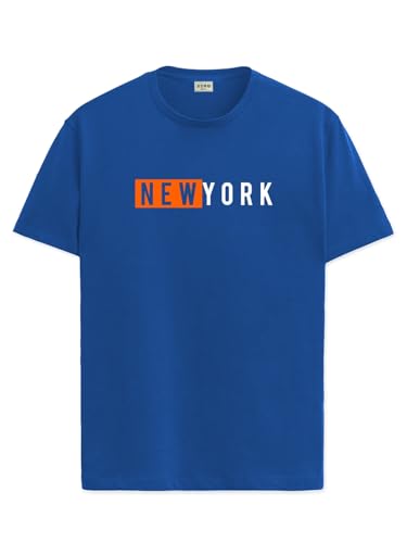 ADRO Tshirt for Men | Printed T Shirt for Men | 100% Cotton T-Shirt |Printed T Shirt | T-Shirts | RN24-NKY-RB-M Royal Blue