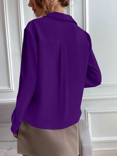 Greciilooks WomenS Regular Fit Western Shirt (Gl-W2215_Dark Purple