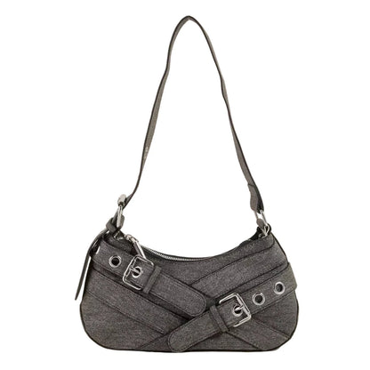 Fame Denim Belt Accent Shoulder Bag