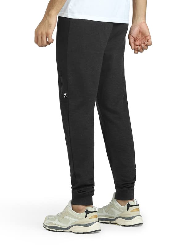 XYXX Mens Cotton Modal Joggers - Relaxed Fit, Antimicrobial, High Stretch, Sweat Absorbent Solid Ace Loungewear with Zippered P