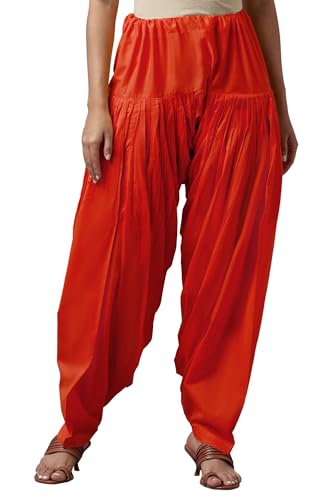 Aurelia WomenS Cotton Regular Fit Patiala Pant (Crk60025-00361_Orange_Fs), Red, Free Size
