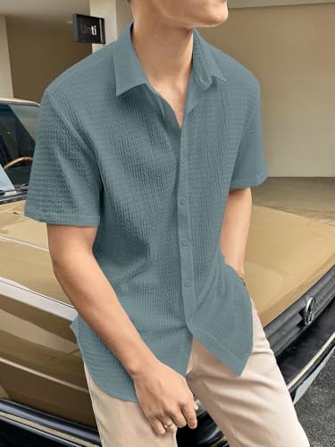 Greciilooks For Casual Stylish Polycotton Regular Formal Shirt Grey