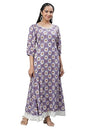 Aurelia Women'S Dusk Floral Printed Viscose Dress_23Aua14496-507262_Xxl Purple
