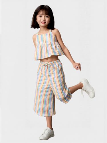 A.T.U.N. (ALL THINGS UBER NICE) Girls Multi Color Monroe Co-ord Set | Sleeveless Top and Capri Set