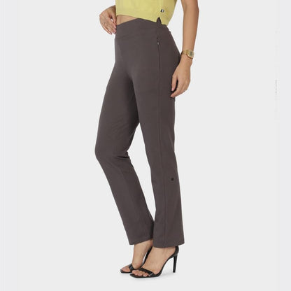 BlissClub Women AM PM Cotton Straight Pants - Regular | Wide Waistband | High Rise | Drawstring | 2 Pockets