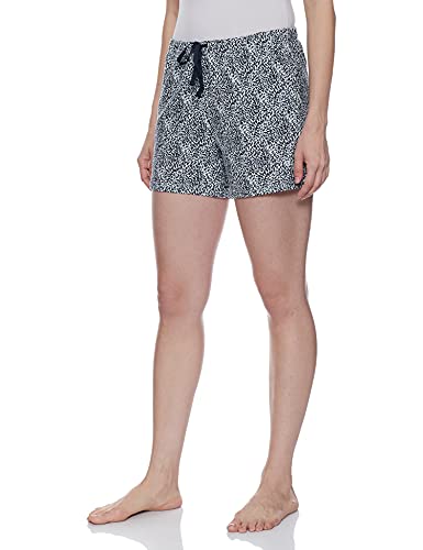 Enamor Essentials Womens Mid Rise Relaxed Fit Thigh Length Breathable Pure Cotton Shorts with 2 Side Pockets - E062(E062-Stroke