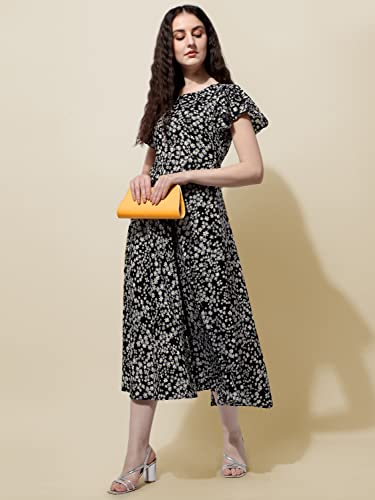 OOMPH! Womens Western & Fusion wear Midi Dresses for Women, Beach, Black - md515