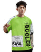 EYEBOGLER Mens Trendy Round Neck Half Sleeves Loose Fit Typography Printed T-Shirt