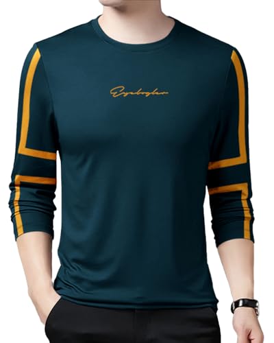 EYEBOGLER Mens Round Neck Full Sleeves Regular Fit Printed T-Shirt