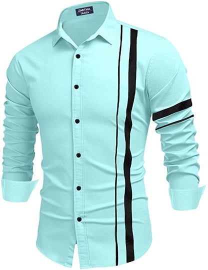 Bellstone Mens Solid Regular Fit Shirt (B-8200_Aqua