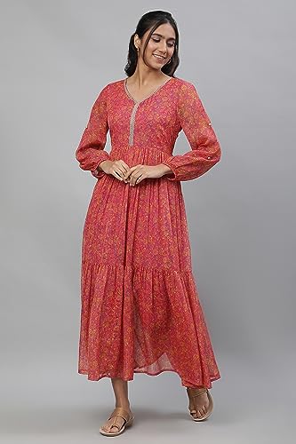 Aurelia Purple Floral Printed Midi Dress For Women