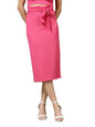 OOMPH! Lycra Pencil Skirt with Belt for Women Pink - msk120