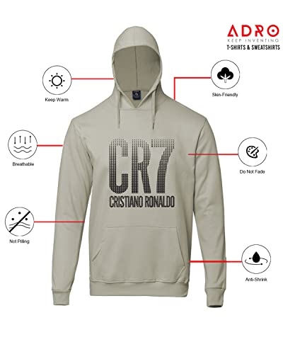 ADRO Men's Cotton Hooded Sweatshirt (H20-M-CR07-CH_Beige)
