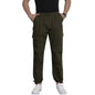 The Indian Garage Co Men Relaxed Fit Solid Mid-Rise Elasticated Cargos Dark Olive