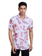 Pinkmint Stylish Shirt for Men ll Printed Half Sleeve Shirts ll Regular Fit Chest Pocket Shirt White