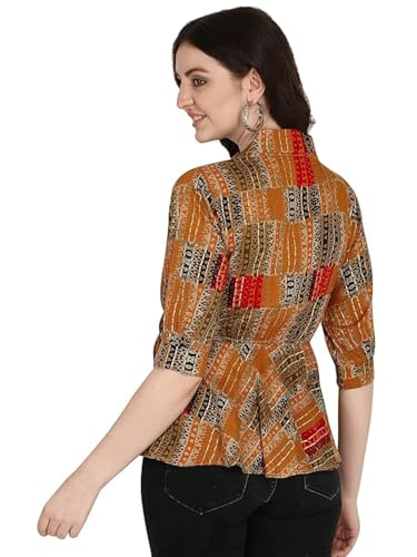 OM SAI LATEST CREATION Women Solid Western Top with Half Sleeves for Office Wear, Casual Wear, Under 399 Top for Women Top (Must