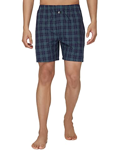 Xyxx MenS Super Combed Cotton Checkmate Boxer Shorts Elasticated Waist, Drawstring | Loungewear For Men Pack Of 2 (M; Jet Black