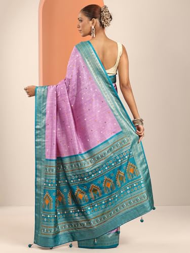 Libas Womens Embellished Silk Blend Saree With Blouse Piece