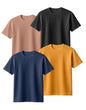 Veirdo Mens 100% Cotton Regular Fit Round Neck Solid Short Sleeve T-Shirt Combo