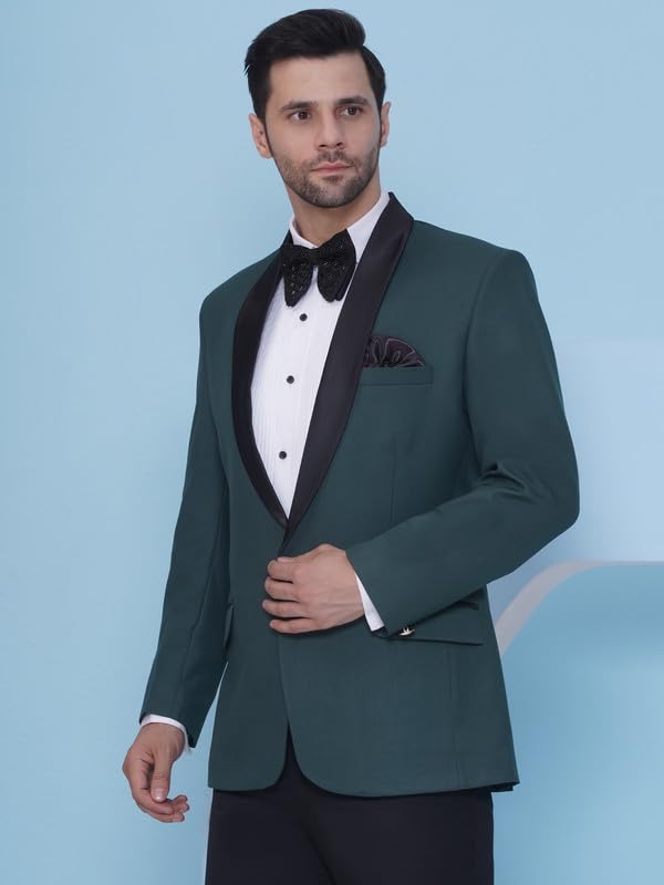Favoroski Tuxedo Blazer For Men With 2 Pockets | Rayon Slim Fit Blazers | Ethnic Wear Tuxedos | One Button Solid Tuxedo Blazers
