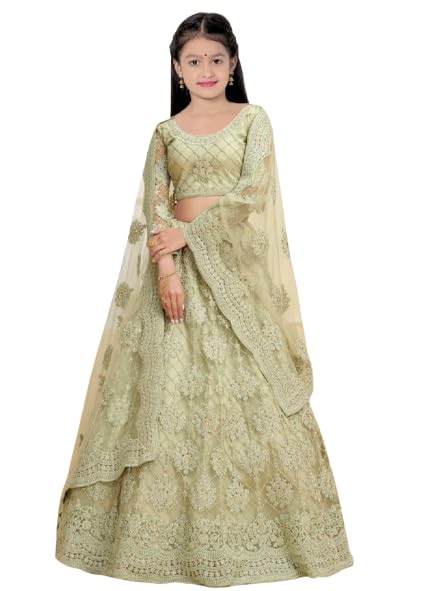 Suppar Sleave Traditional Ethnic Wear For Girls Designer Embroidered Kids Lehenga Choli