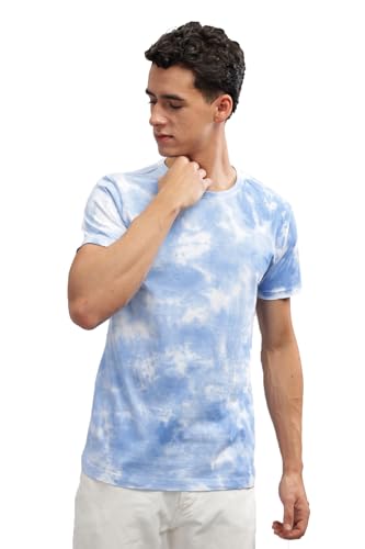 ADRO Mens Tie & Dye Regular Fit Cotton T-Shirt (TYE-01-SKY-XL)